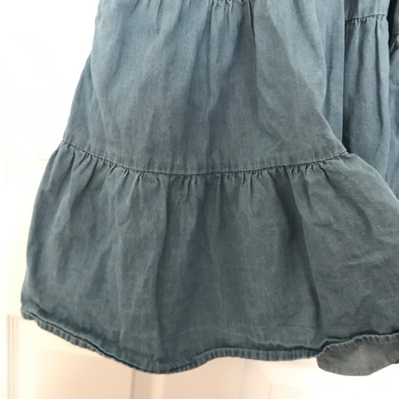 NWOT Bluenotes 100% Cotton Chambray Smocked Tiered Mini Dress XL With Pockets - Picture 7 of 14